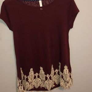 maroon lace blouse!